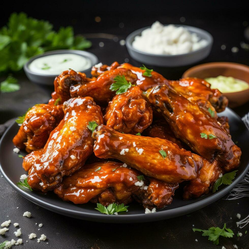 Spicy and flavorful Buffalo chicken wings 29607843 Stock Photo at Vecteezy