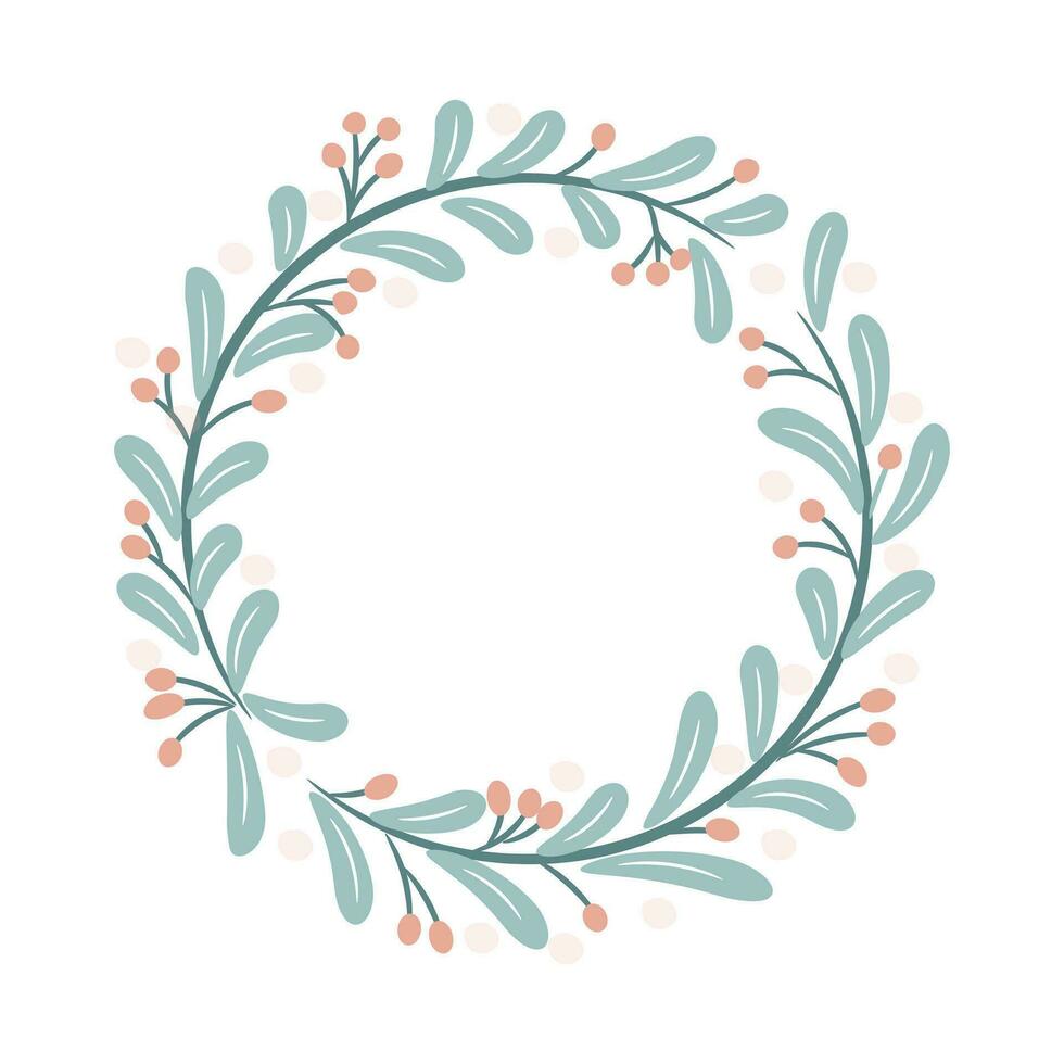 Abstract foliage wreath. Vector illustration.