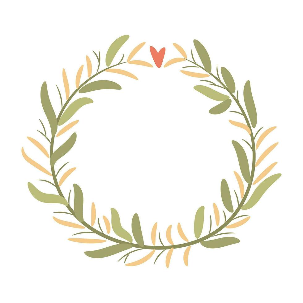 Abstract foliage wreath. Vector illustration.