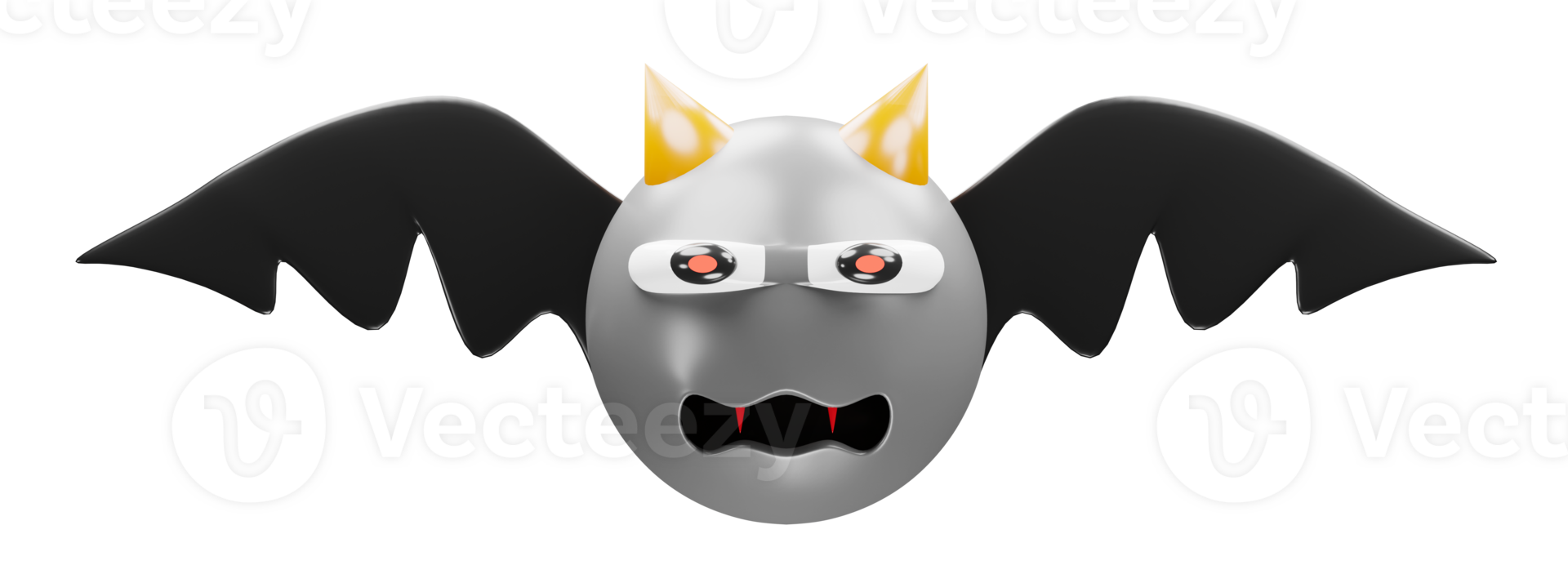 3D rendering of bat for halloween festival, funny ghost bat png