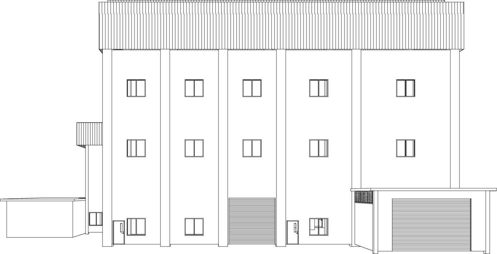 3D illustration of industrial building vector