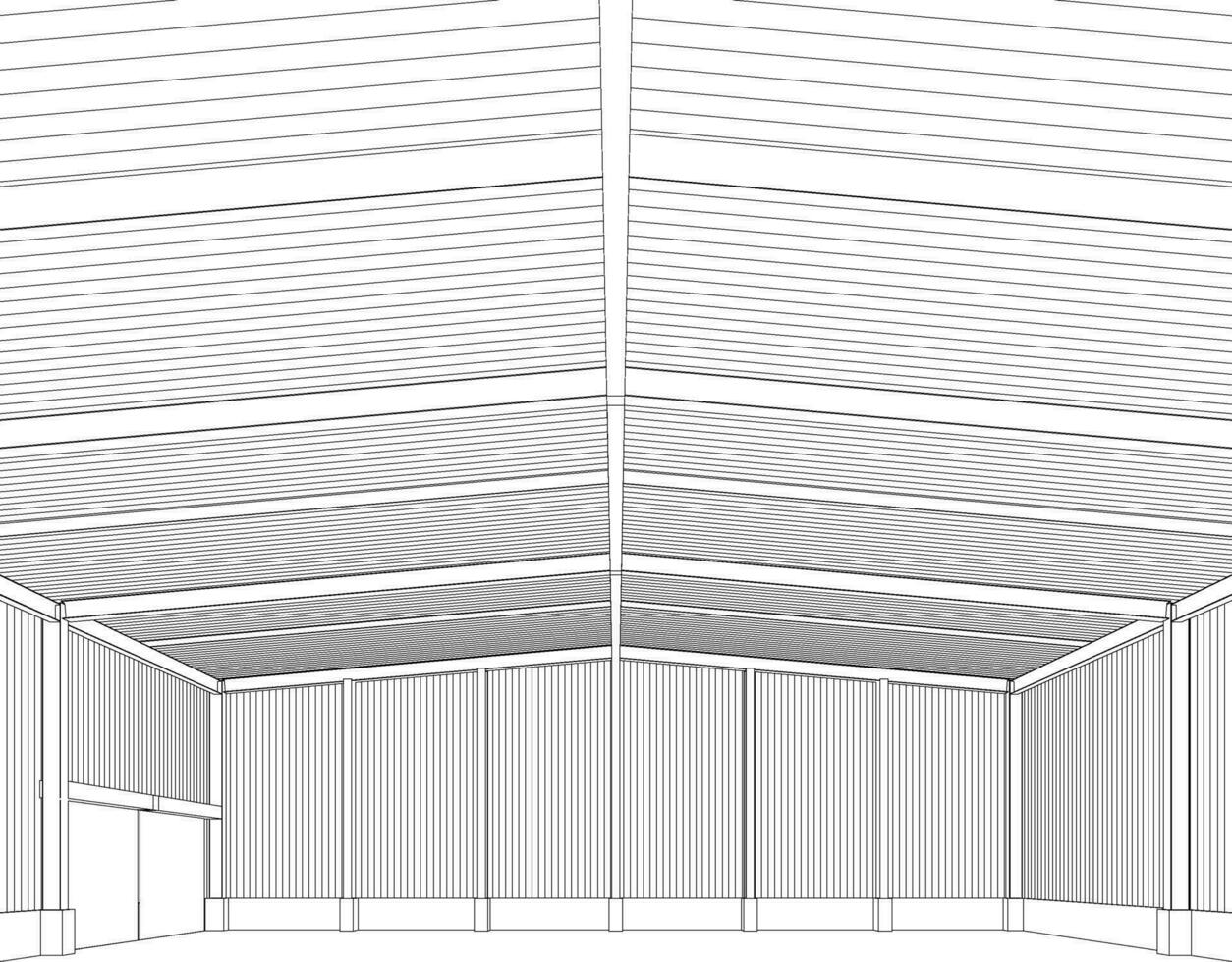 3D illustration of industrial building vector