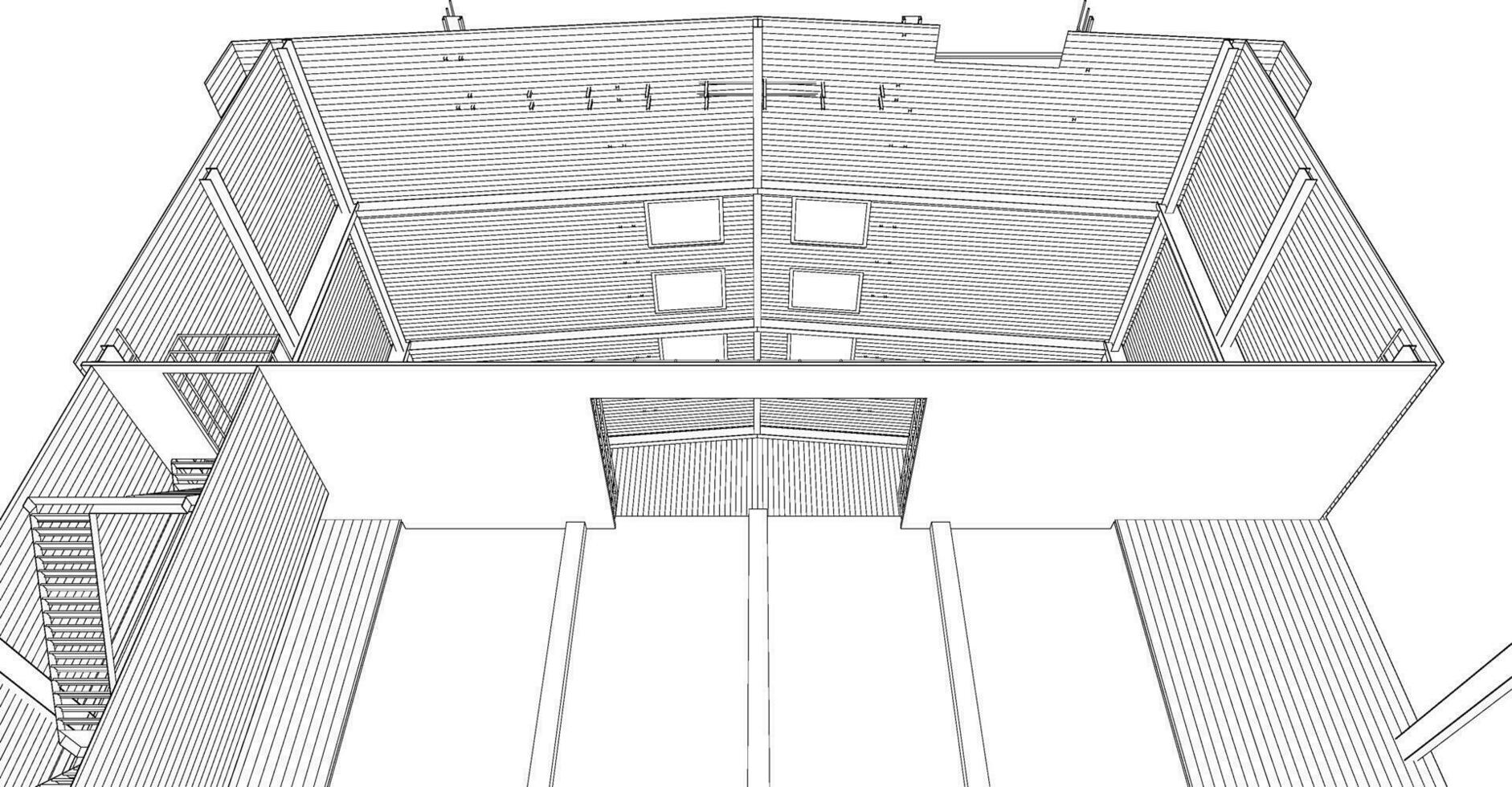 3d ilustración de industrial edificio vector