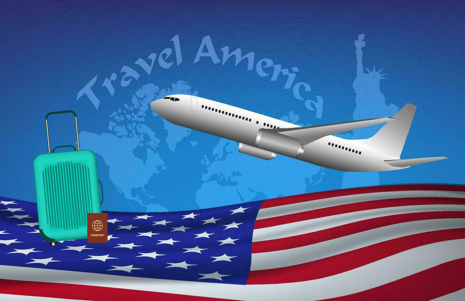 travel america Airplane vector