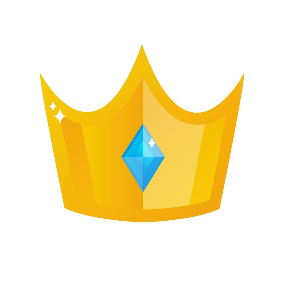 Golden crown icon on a white background. Vector