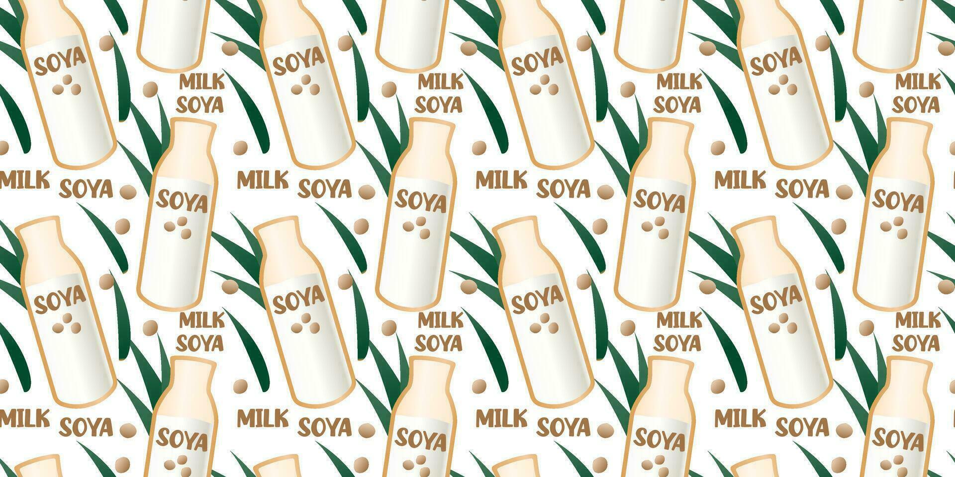 soja Leche sin costura modelo. a base de plantas leche. vegano productos vector. Perfecto para varios proyectos me gusta textiles, papel artesanía, y más. vector