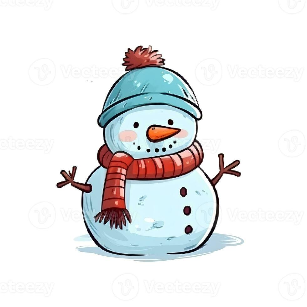 christmas snow character winter happy illustration merry holiday cartoon generative Ai. photo