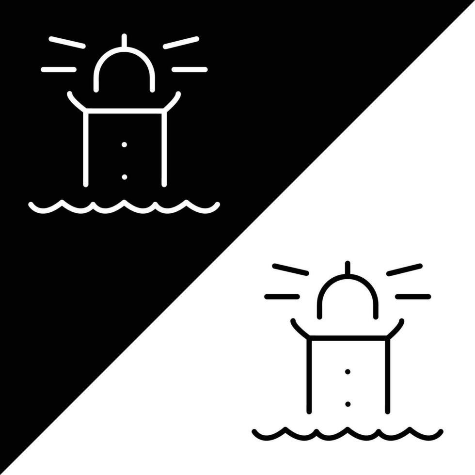 Lighthouse Vector Icon,  Outline style icon, from Adventure icons collection, isolated on Black and white Background.