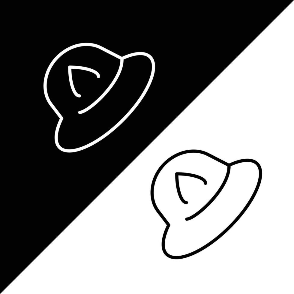 sombrero vector icono, contorno estilo icono, desde aventuras íconos recopilación, aislado en negro y blanco antecedentes.