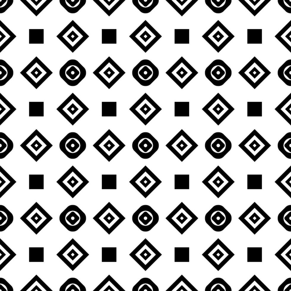 Geometric black and white shape seamless pattern vector