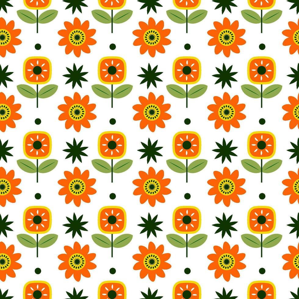 Repeat pattern botanical garden flat illustration vector