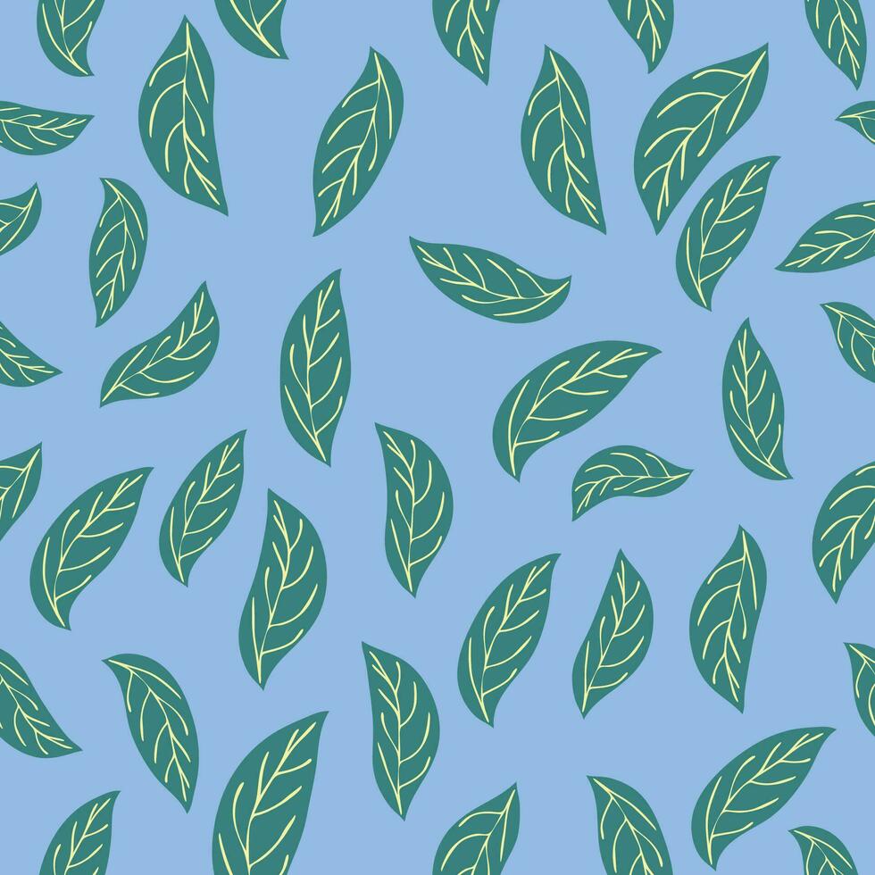 Flourish nature summer garden textured background. Floral seamless pattern. Branch with leaves ornamental texture vector