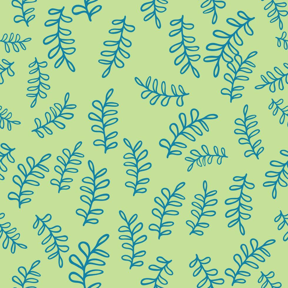 Flourish nature summer garden textured background. Floral seamless pattern. Branch with leaves ornamental texture vector