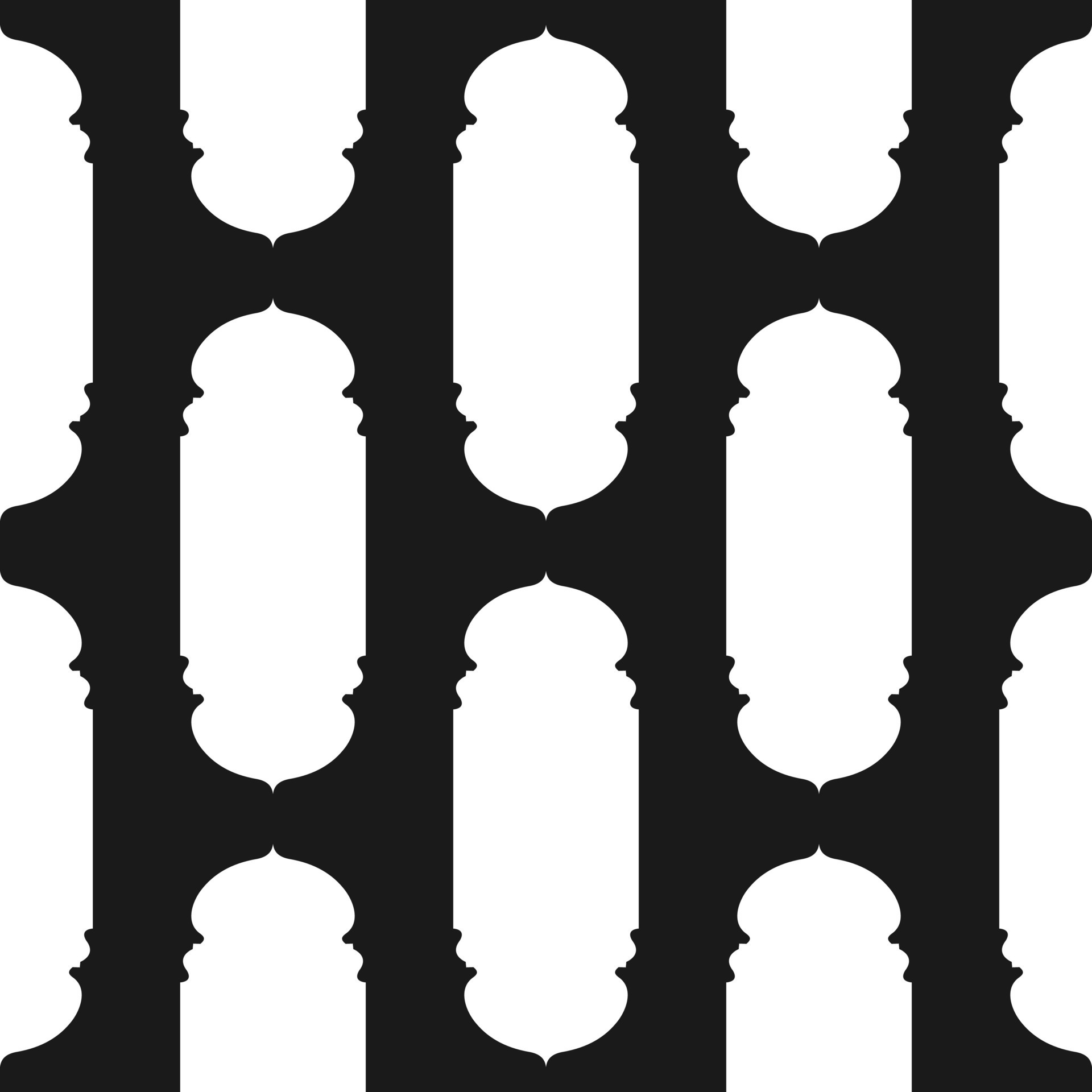 Black and white seamless pattern with islamic shape. Geometric