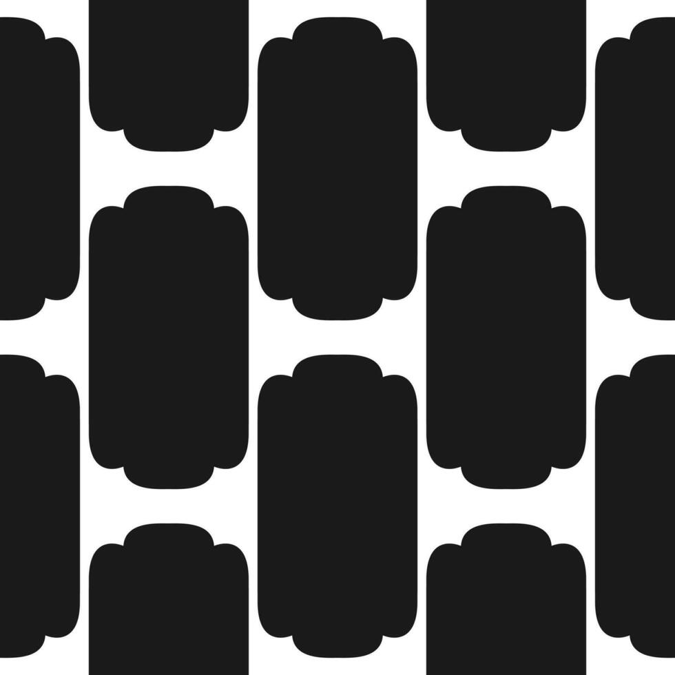 Decorative black and white pattern with islamic figures. Monochrome seamless pattern with oriental elements. Vector illustration.