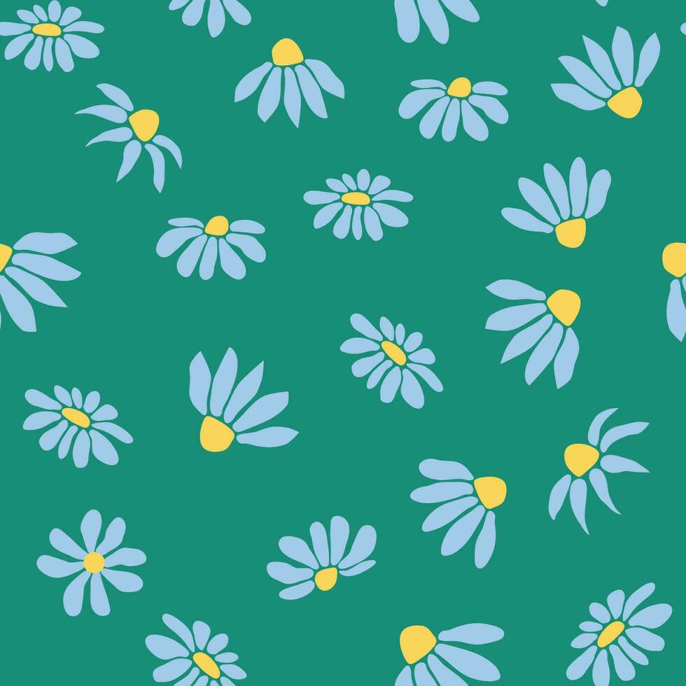 boho manzanilla Clásico sin costura modelo. hippie flor poder retro textil imprimir, maravilloso botánico fondo de pantalla vector