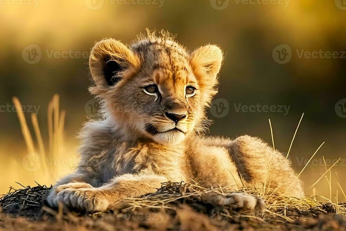 cute little lion cub. Neural network AI generated photo