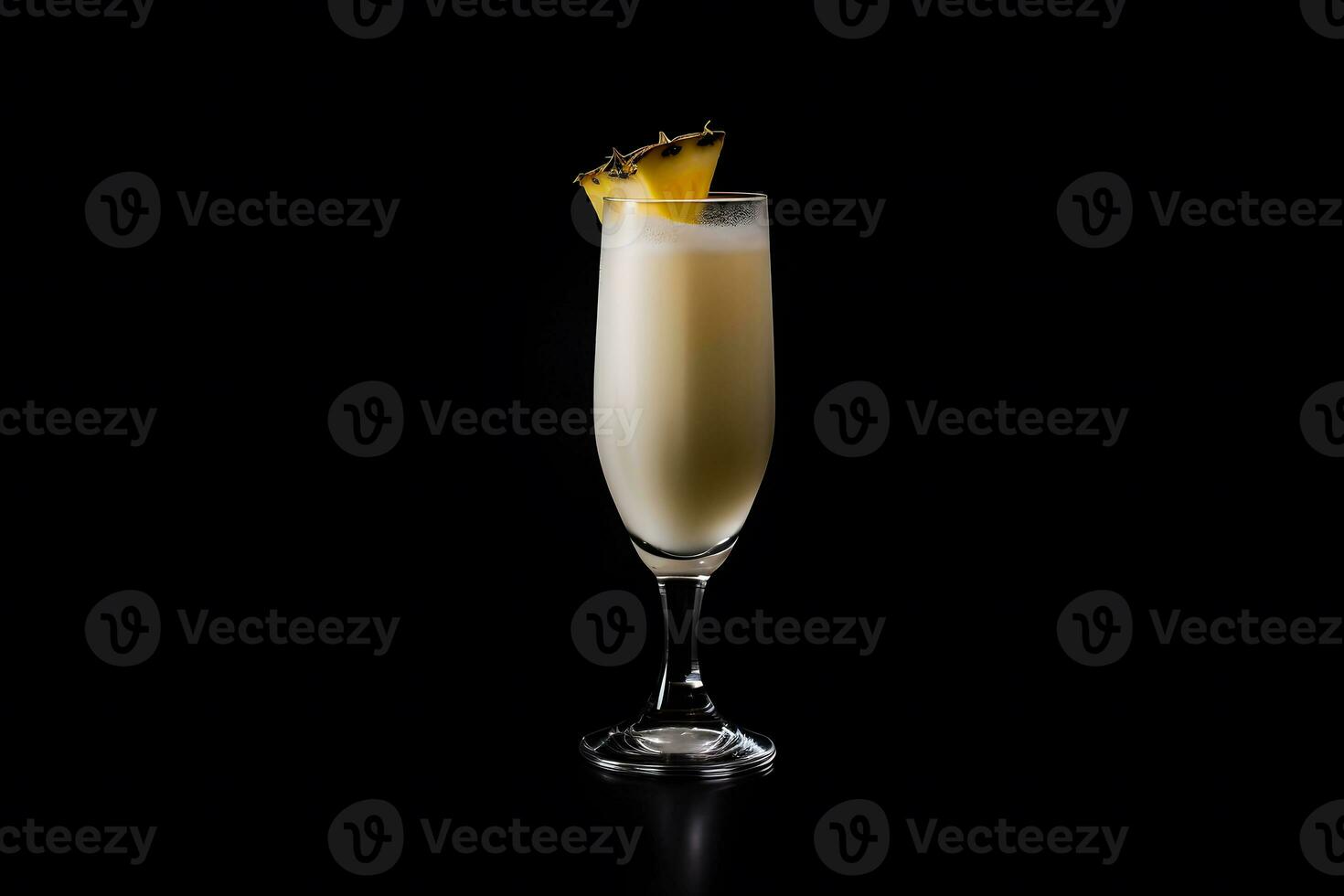 Pina colada and pineapple cocktail. Neural network AI generated photo