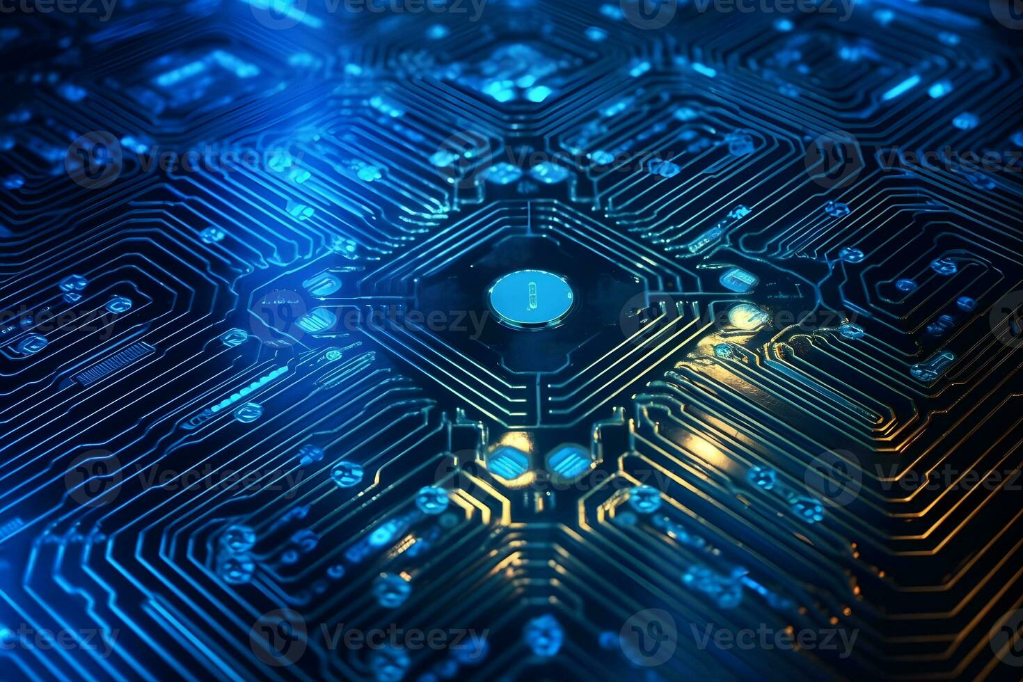 Central Computer Processors CPU concept. Motherboard digital chip. Technology science background. Neural network AI generated photo