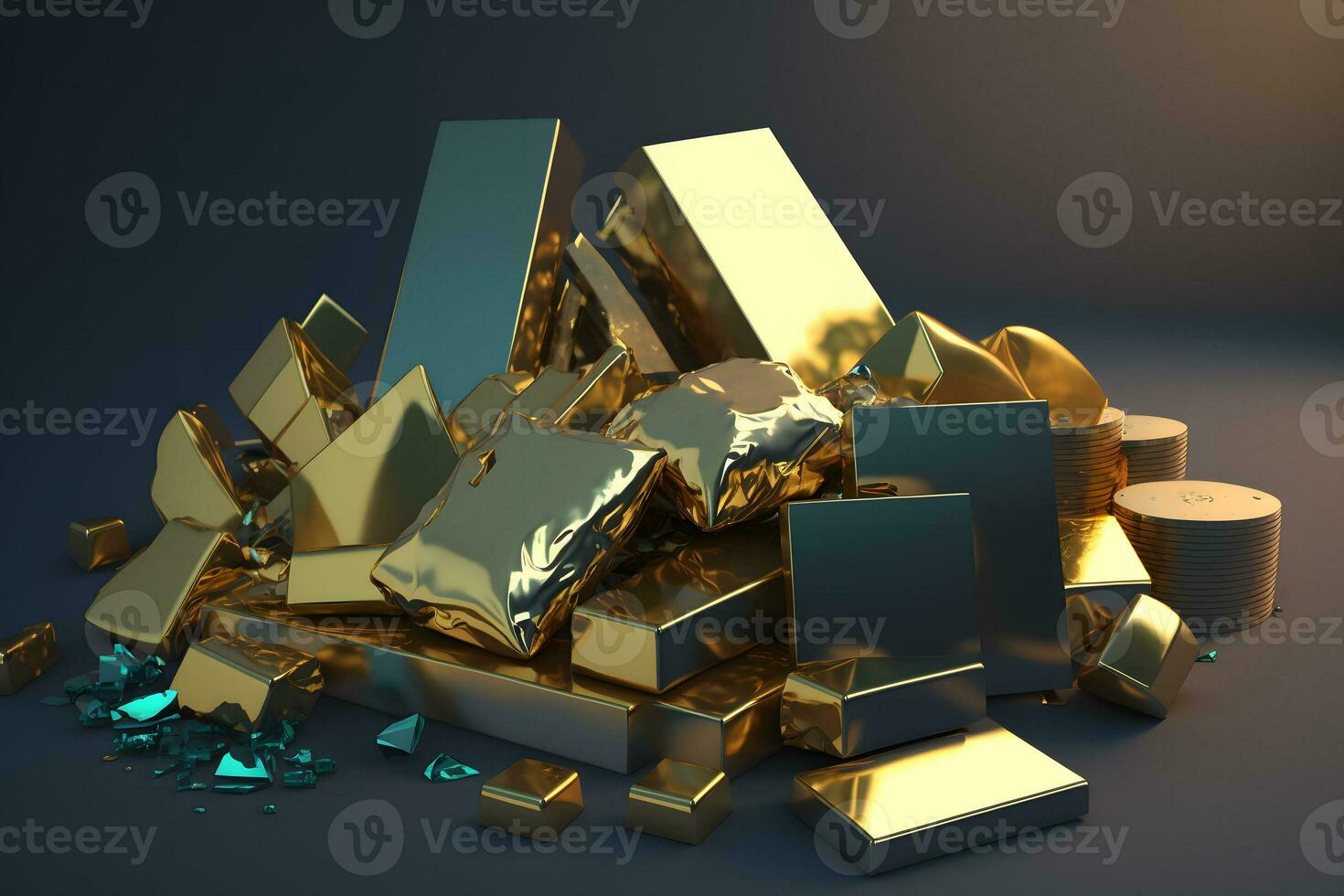 Gold bar stack. Business and finance. Neural network AI generated photo