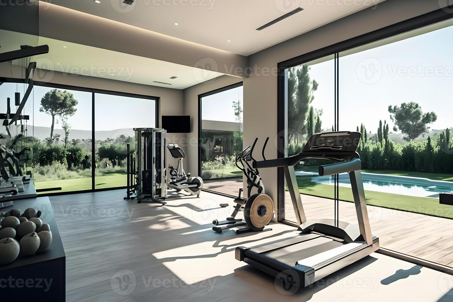 Private gym in luxury home. Neural network AI generated 29611344 Stock Photo at Vecteezy