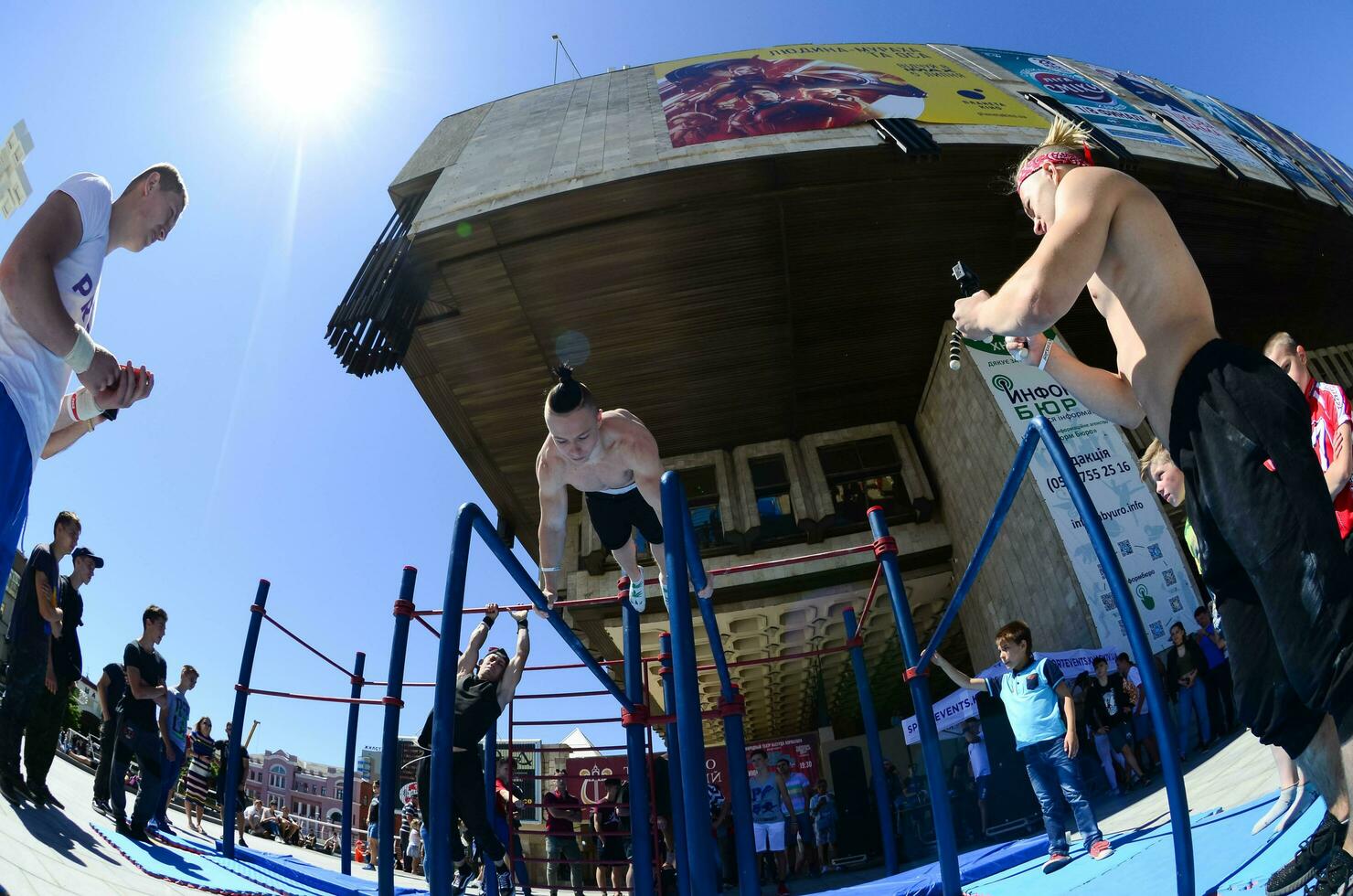 KHARKIV, UKRAINE - 27 MAY, 2018 Street workout show during the annual festival of street cultures photo