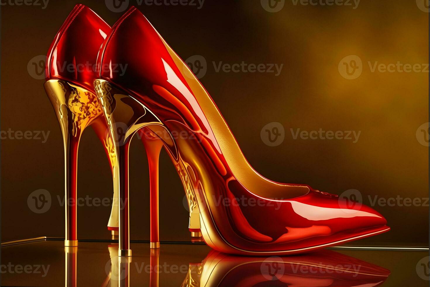 Stylish trendy red stilettos. Neural network AI generated photo