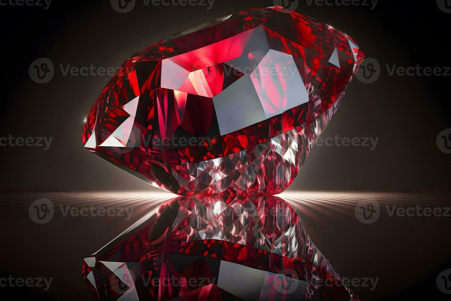 Ruby red on a dark background. Neural network AI generated photo