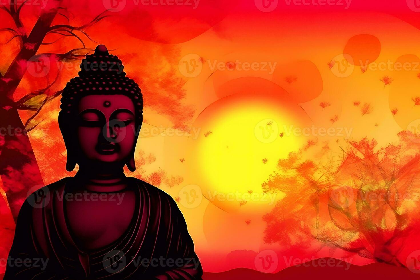 Buddha statue close-up in beautiful light. Close up of a Buddha figurine. Neural network AI generated photo