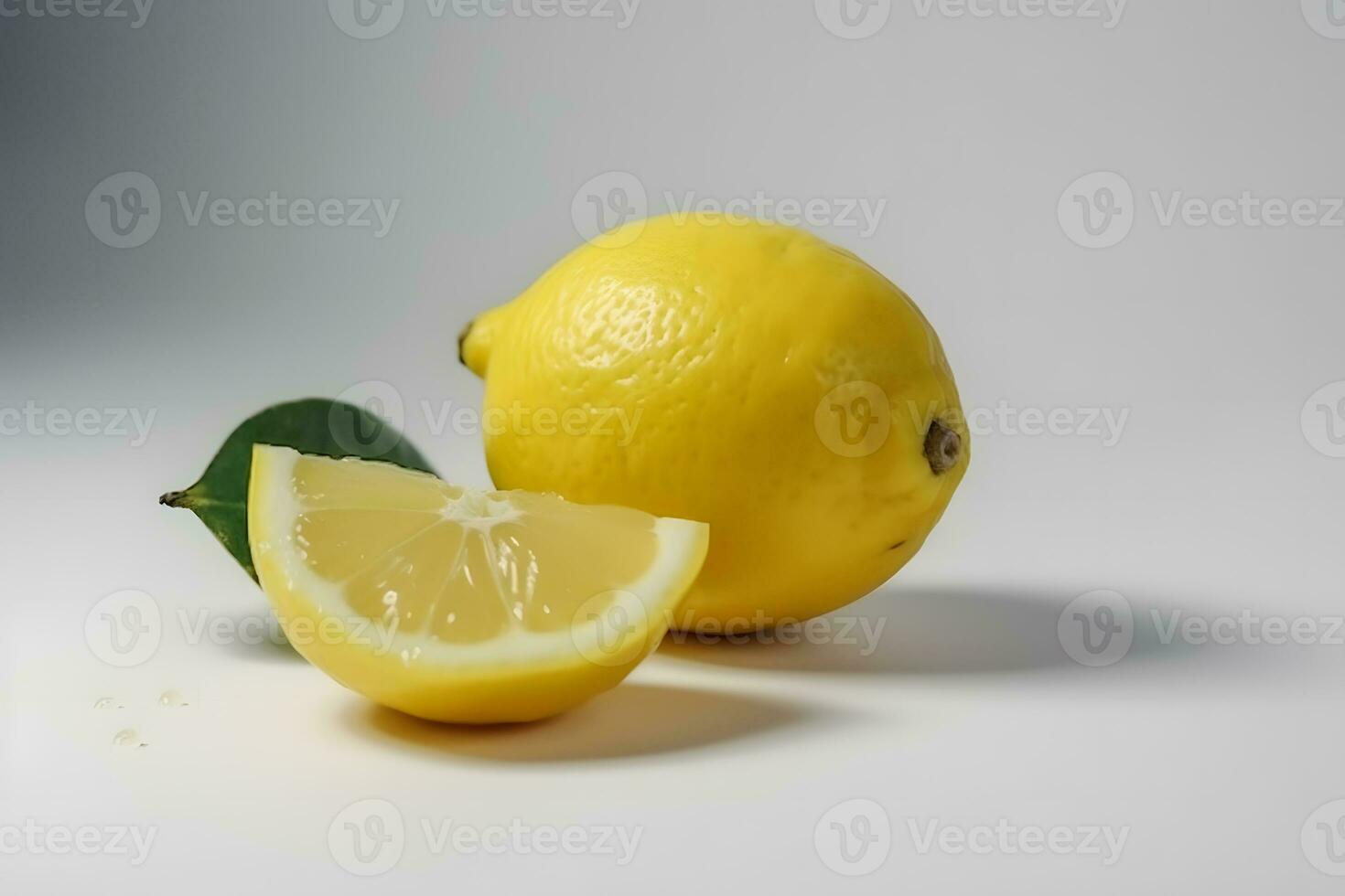 Lemon fruit isolated on white. Neural network AI generated photo