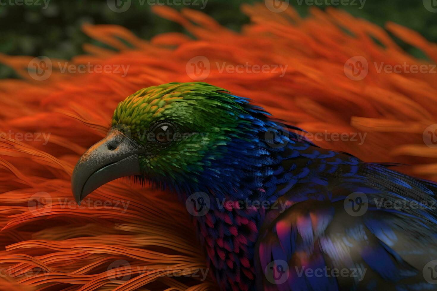 Fantasy cute rainbow bird suitable for children book. Neural network AI generated photo