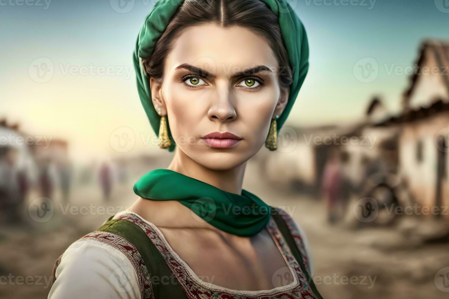 Portrait of a Ukrainian woman. Neural network AI generated photo