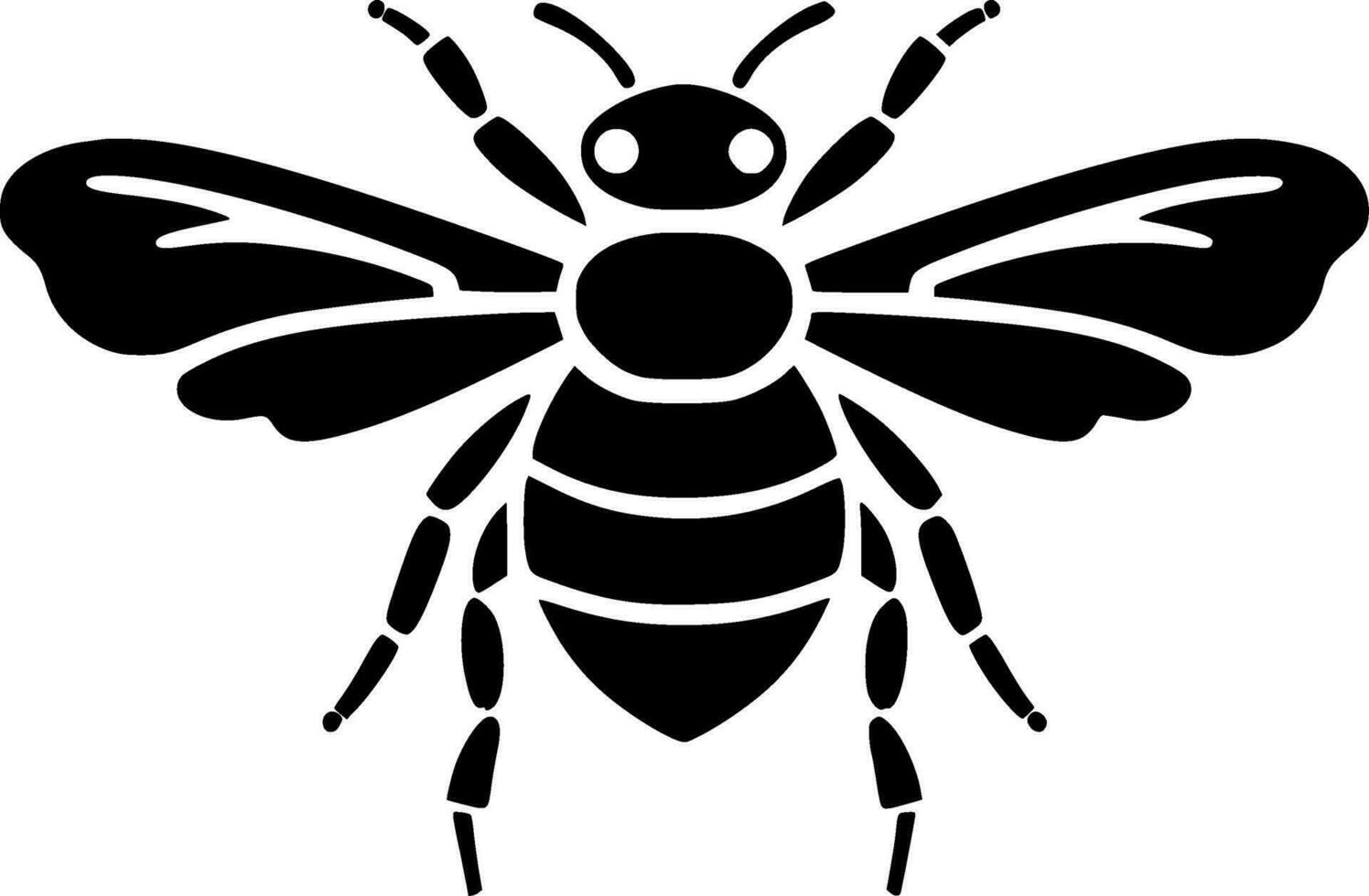 Bee - Black and White Isolated Icon - Vector illustration