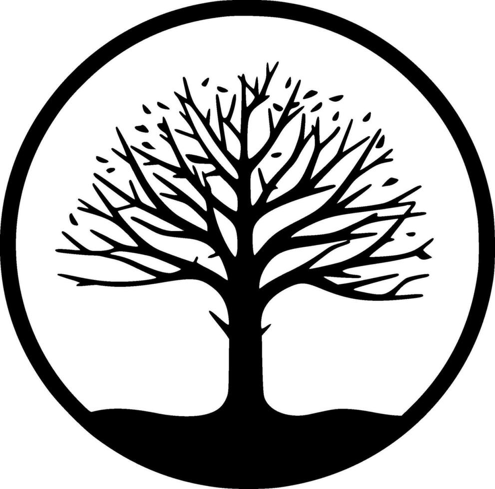 Tree, Black and White Vector illustration