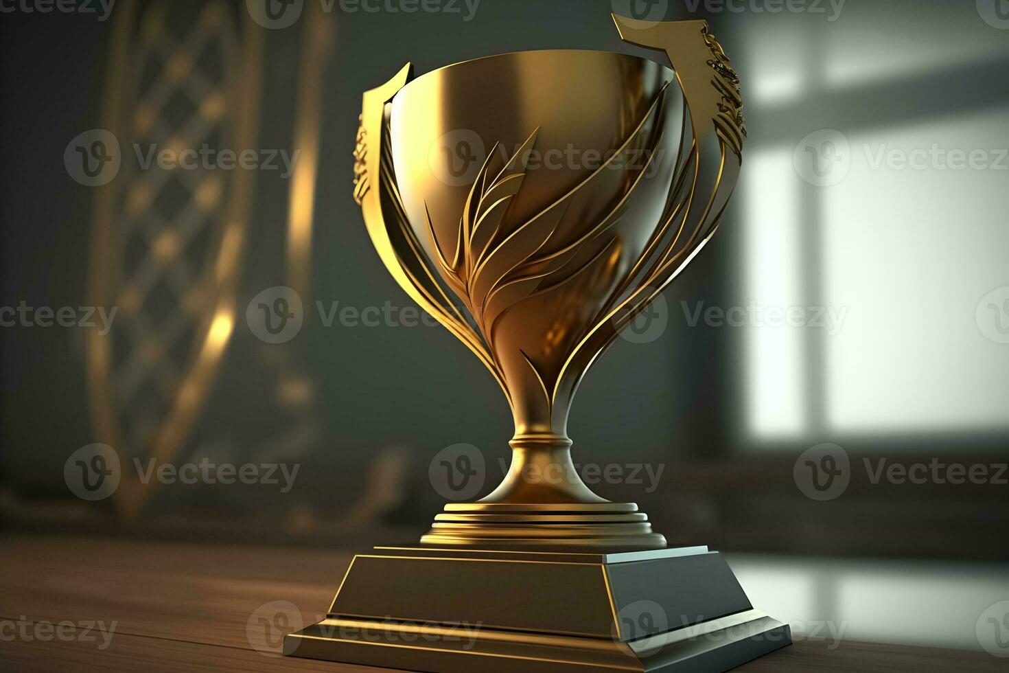 champion golden trophy. Neural network AI generated photo