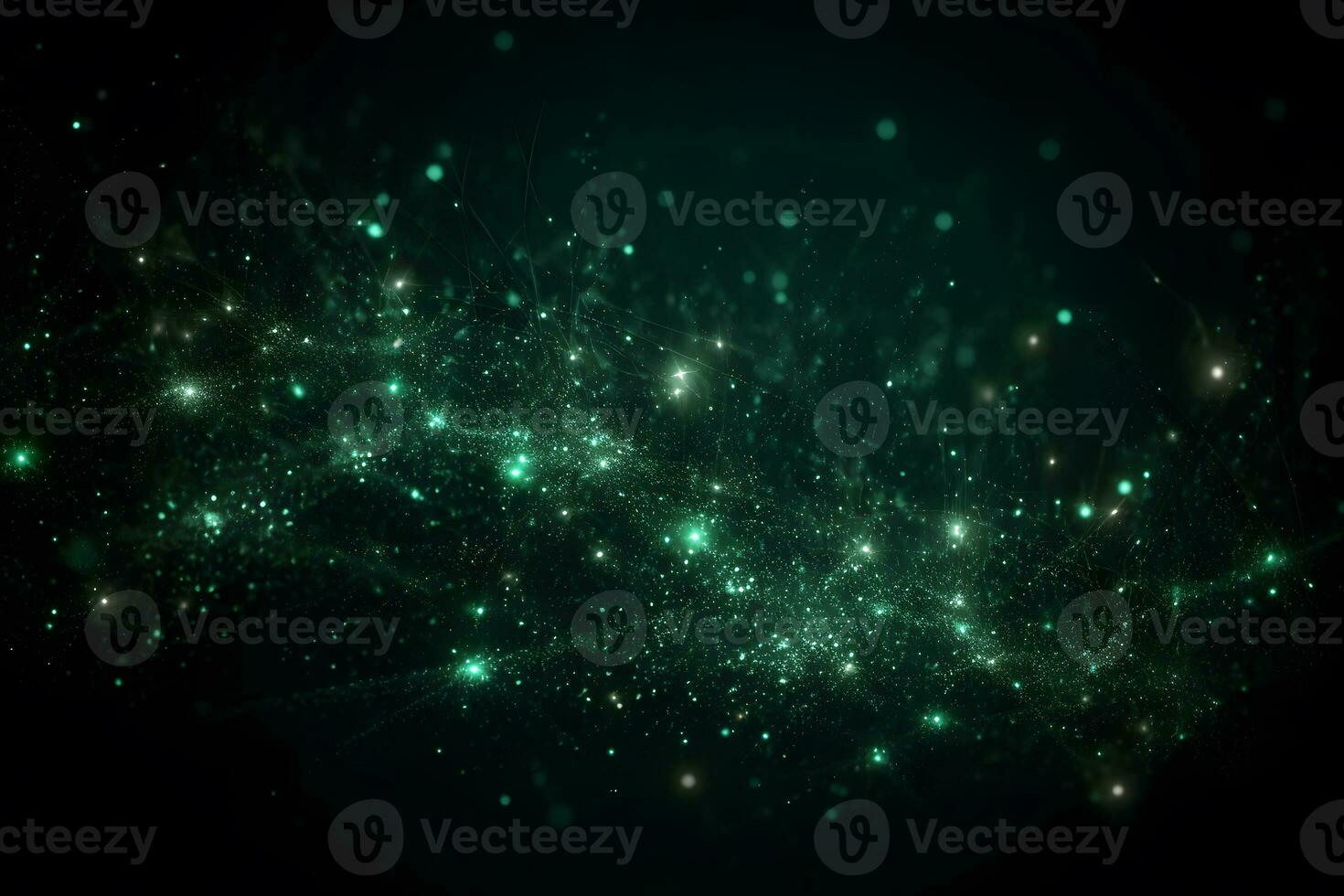Green emerald background with shining elements. Neural network AI generated photo