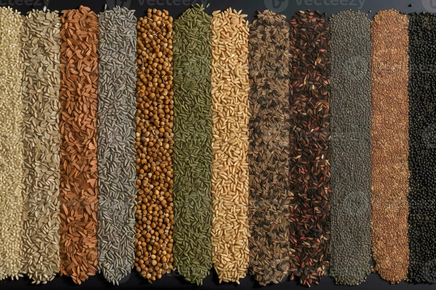 Many different types of herbs and spices. Neural network AI generated photo