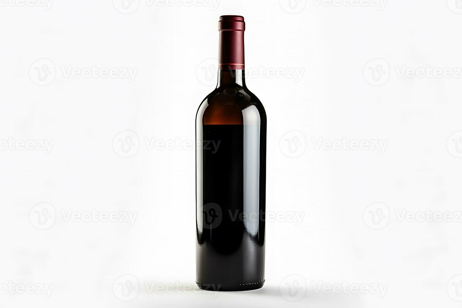 botella de rojo vino sin un etiqueta. neural red ai generado foto