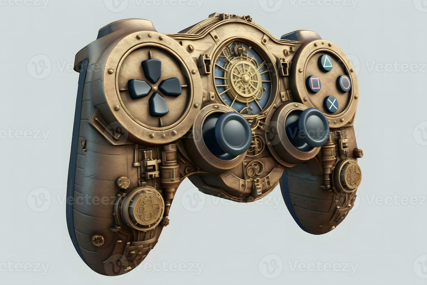 video game joystick in steampunk style. Neural network AI generated photo