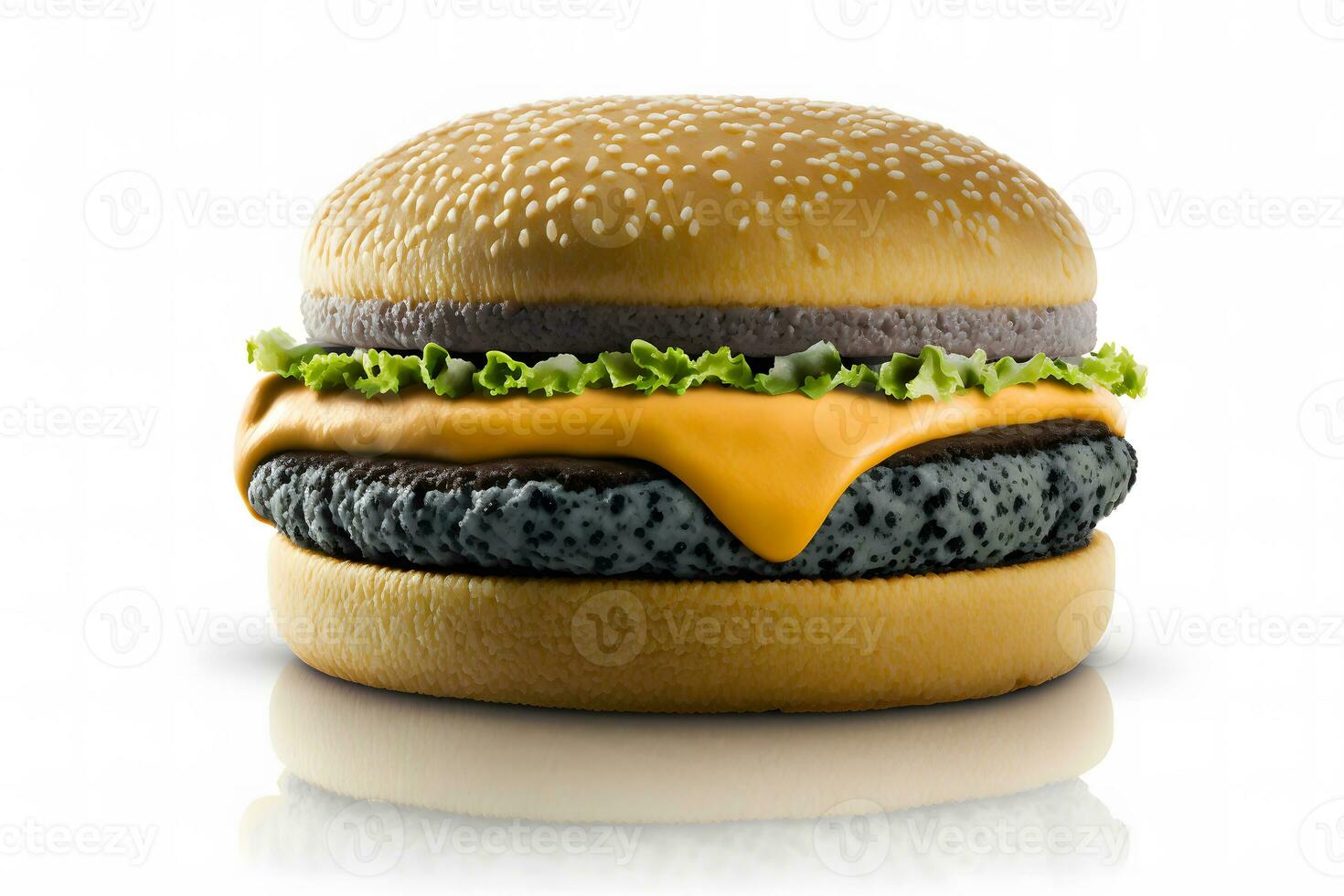 burger on white background. Neural network AI generated photo