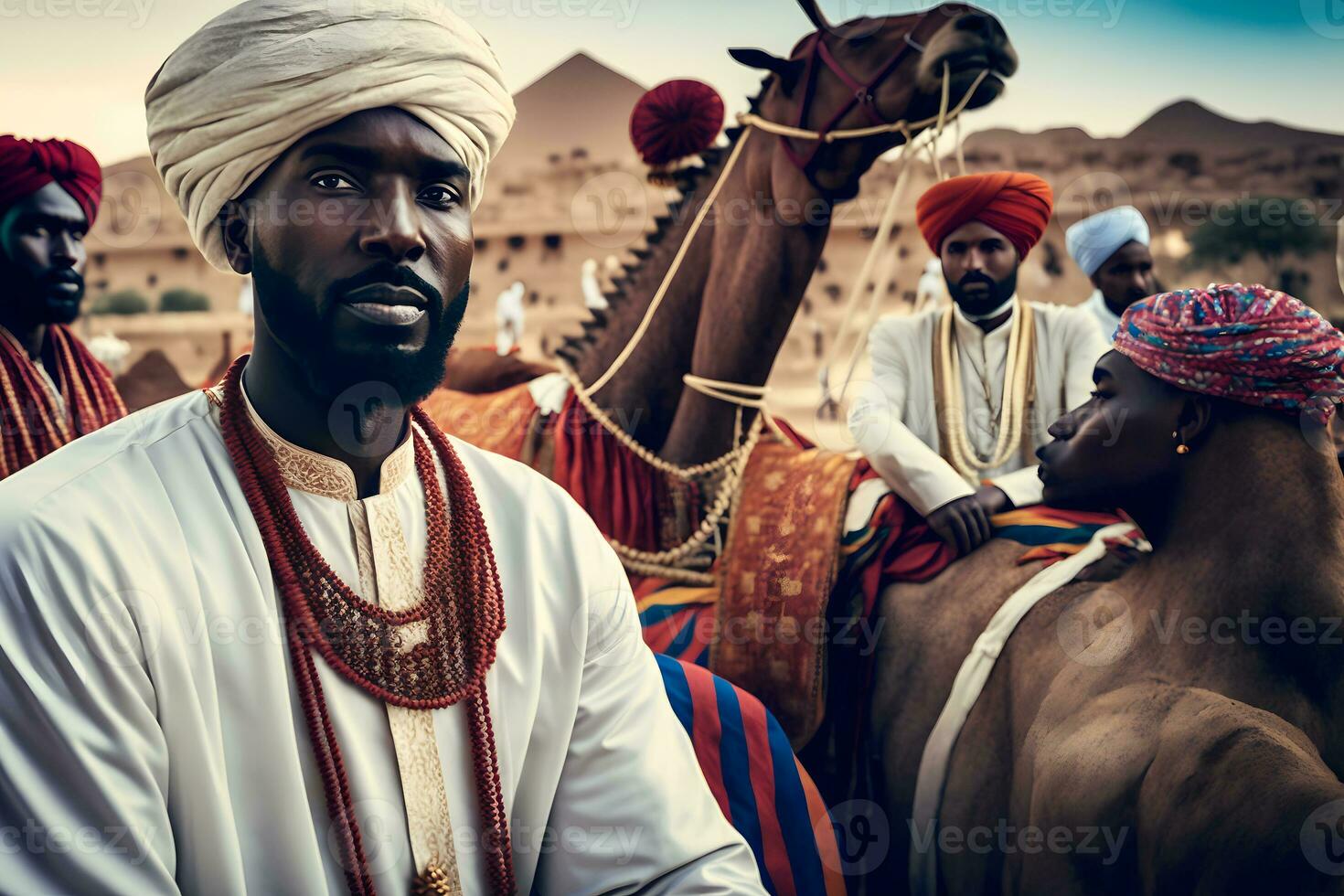 Local Emirati man. Bedouin from United Arab Emirates. Neural network AI generated photo