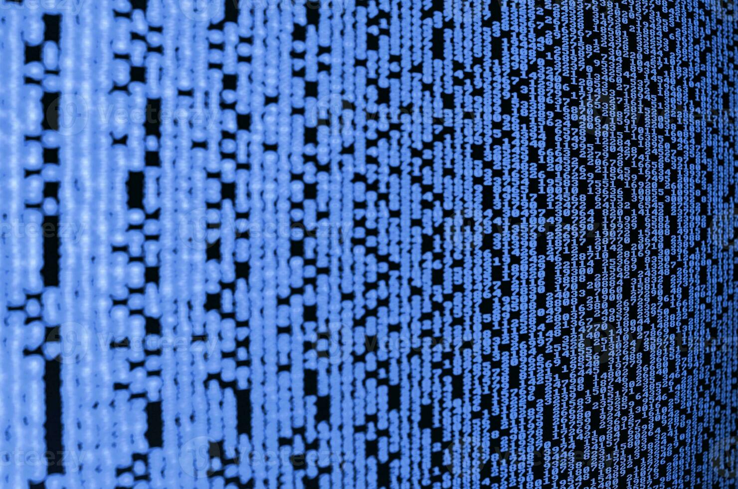 Macro of password selection on the monitor of the office computer. The concept of hacking the protection of a personal data keeper. phantom classic blue color photo