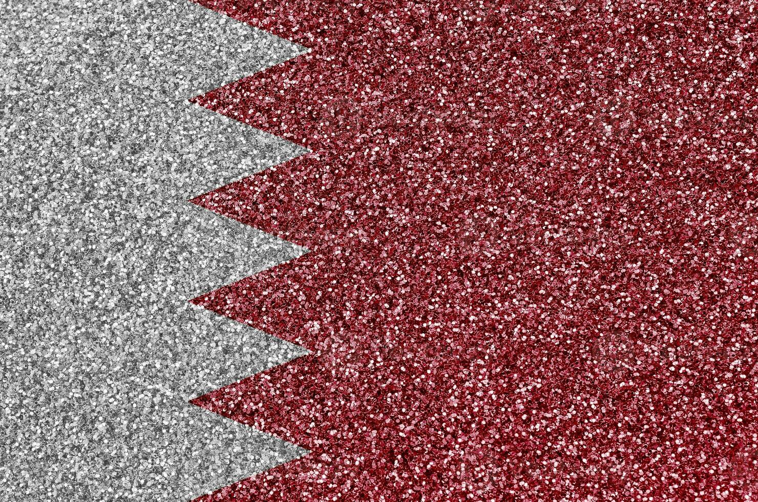 Bahrain flag depicted on many small shiny sequins. Colorful festival background for party photo