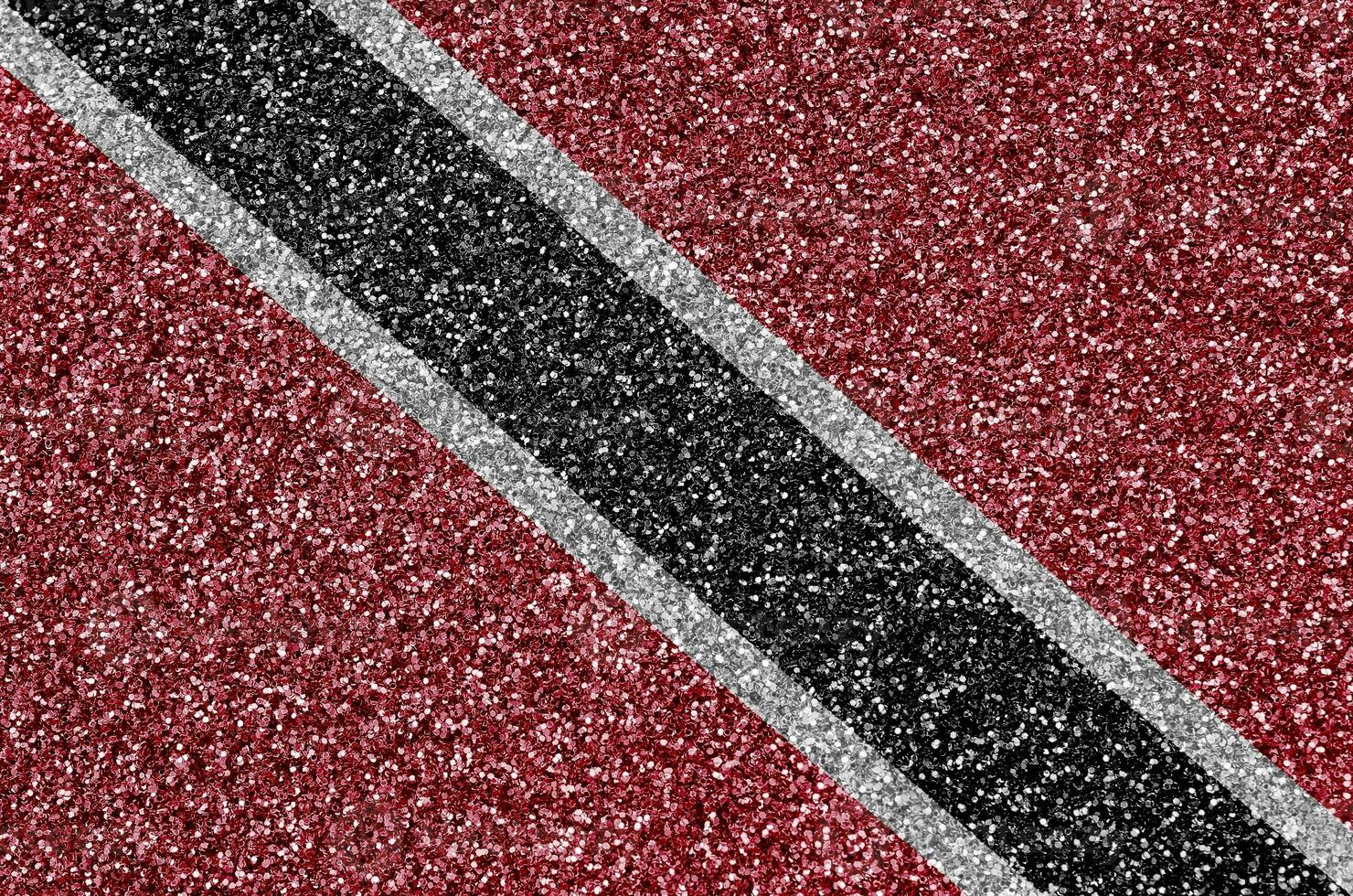 Trinidad and Tobago flag depicted on many small shiny sequins. Colorful festival background for party photo