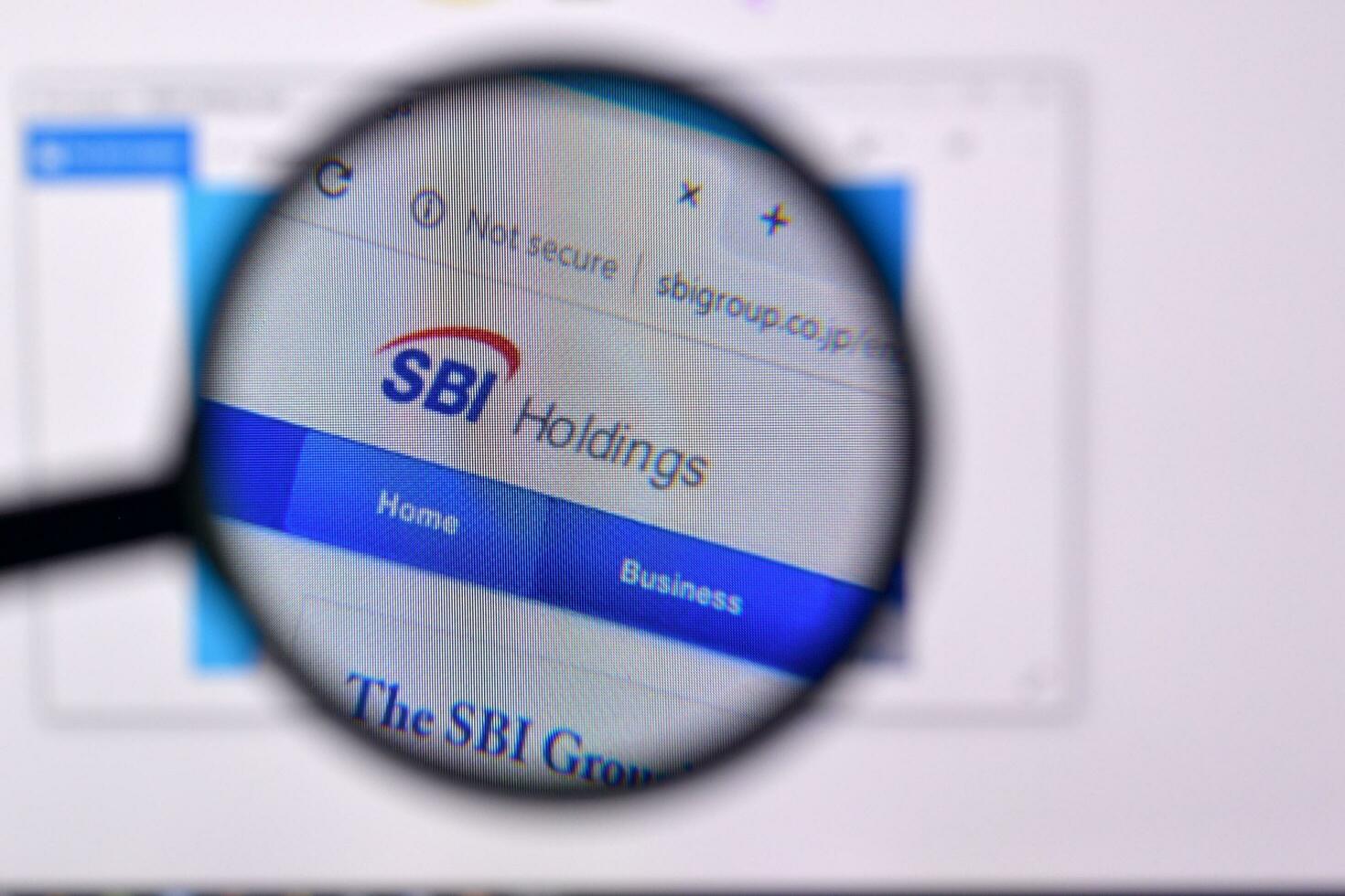 Homepage of sbigroup website on the display of PC, url - sbigroup.co.jp. photo