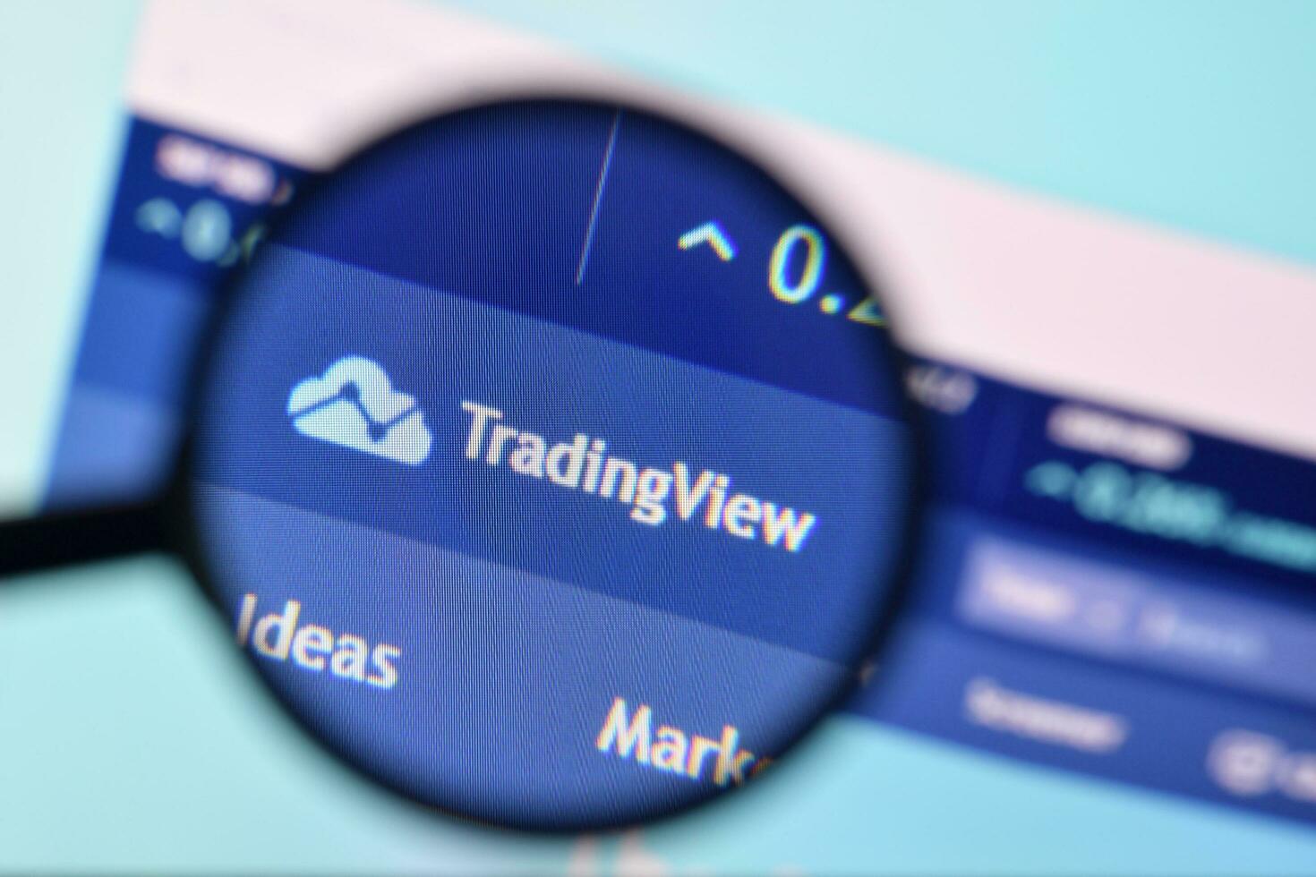 Homepage of tradingview website on the display of PC, url - tradingview.com. photo