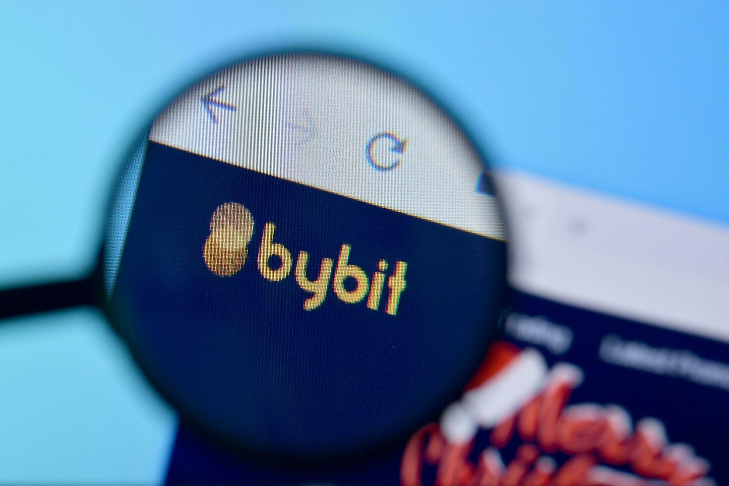 Homepage of bybit website on the display of PC, url - bybit.com. photo
