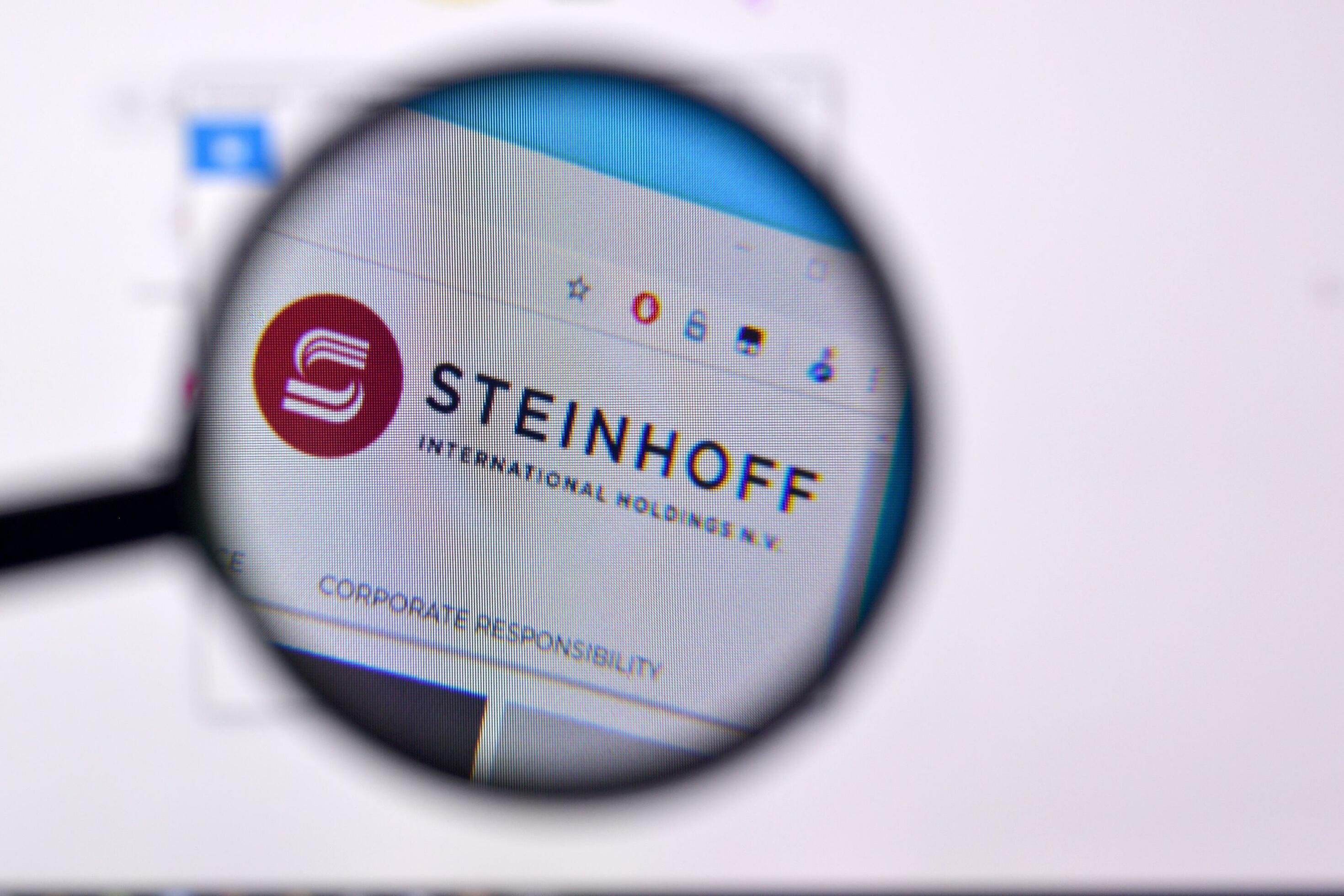 Homepage of steinhoff international website on the display of PC, url ...