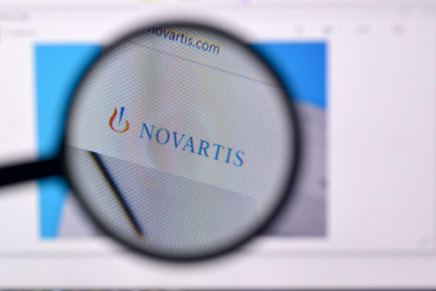 Homepage of novartis website on the display of PC, url - novartis.com. photo