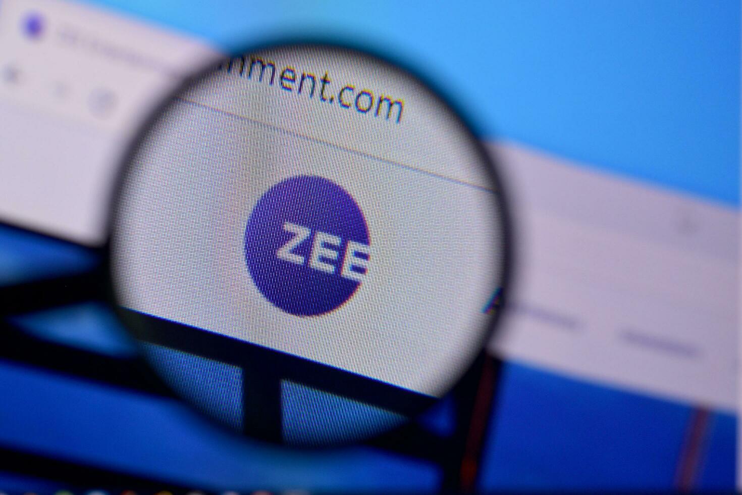 Homepage of zee entertainment website on the display of PC url